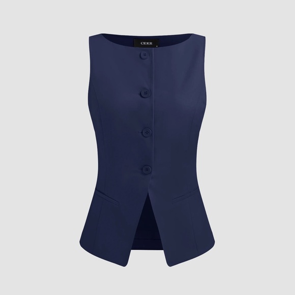 Cider Tops - Cider Deep Blue Buttoned Vest